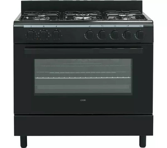 Logik LFTG90B18 90 cm Dual Fuel Range Cooker - Black