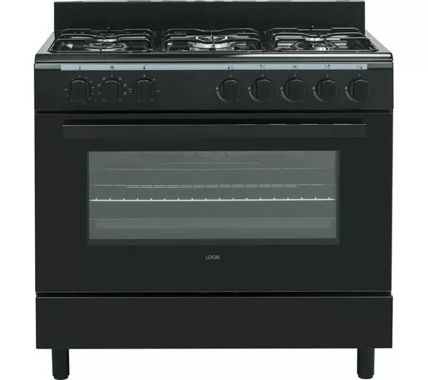Logik LFTG90B18 90 cm Dual Fuel Range Cooker - Black