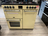 BELLING Kensington 90DFT Dual Fuel Range Cooker - Cream &amp; Chrome