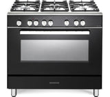 KENWOOD CK306 90 cm Dual Fuel Range Cooker - Black &amp; Chrome