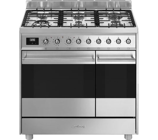 SMEG C92GPX9 90 cm Dual Fuel Range Cooker - Stainless Steel